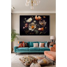 Şehber Tekli Yatay Kanvas Dekoratif Salon Yatak Odası Mutfak Duvar Tablosu Renkli Kır Çiçekleri