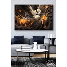 Şehber Tekli Yatay Dekoratif Kanvas Tablo Salon Yatak Odası Kafe Ofis Renkli Anka Kuşu Illüstrasyon