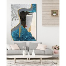 Şehber Tekli Dikey Kanvas Tablo, Modern, Soyut, Portre, Dekoratif Kanvas Duvar Tablosu