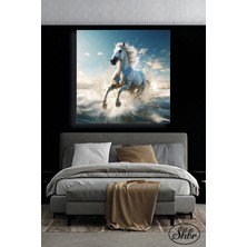 Şehber Tekli Kare Kanvas Dekoratif Duvar Tablosu Salon Yatak Odası Mutfak Kafe Ofis At Tablosu