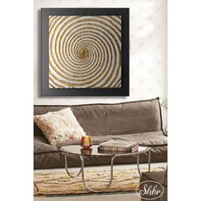 Şehber Tekli Kare Kanvas Duvar Tablosu Salon Yatak Odası Mutfak Kafe Ofis Gold Geometrik Desenler