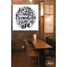 Şehber Tekli Kare Kanvas Dekoratif Duvar Tablosu Pizzacı Kafe Pastahane Fast Food