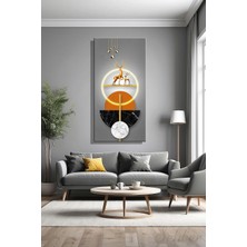 Şehber Modern Dizayn Duvar Tablosu Kanvas Dikey Dekoratif Altın Geyikler