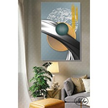 Şehber Tekli Dikey Kanvas Dekoratif Duvar Tablosu Soyut Geometrik Modern Sanat