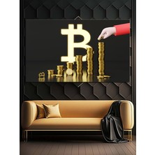 Şehber Tekli, Yatay, Kanvas, Dekoratif, Duvar, Tablosu, Kripto Para, Bitcoin, Borsa, Forex