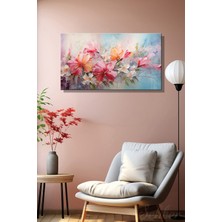 Şehber 6d Efekt Modern Çiçekli Duvar Tablosu Yatay Kanvas Tekli Salon Mutfak Yatak Odası Ofis