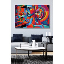 Şehber Tekli Yatay Kanvas Dekoratif Duvar Tablosu Soyut Kübist Illüstrasyon