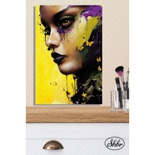 Şehber Tekli Dikey Kanvas Dekoratif Duvar Tablosu Kuaför Makyaj Stüdyosu Makeup