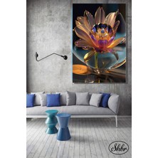 Şehber Tekli Dikey Kanvas Dekoratif Salon Yatak Odası Mutfak Ofis Duvar Tablosu Renkli Cam Çiçek