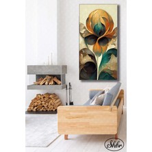 Şehber Tekli Dikey Kanvas Dekoratif Duvar Tablosu Salon Yatak Odası Mutfak Kafe Ofis Elegans Çiçek