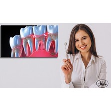 Şehber Tekli Yatay Kanvas Tablo Ağız ve Diş Polikliniği, Dişçi, Diş Hekimi, Dekoratif Kanvas Duvar Tablosu