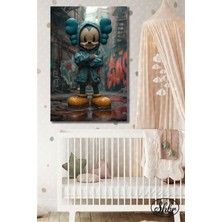 Şehber Tekli Dikey Kanvas Dekoratif Duvar Tablosu Kaws Anime Karakter Çocuk Odası Oyun Odası