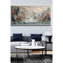 Şehber Tekli Yatay Kanvas Duvar Tablosu Salon Yatak Odası Kafe Ofis 3D Soyut Yağlı Boya Effekt