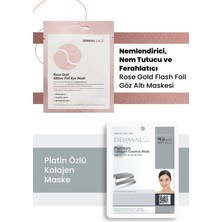 3 Katmanlı Rose Gold Göz Maskesi ve Sıkılaştırıcı, Aydınlatıcı, Yumuşatıcı Platinum Kolajen Maske Seti