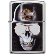 Zippo 250 Harley Davidson Çakmak Premium Tasarım Rüzgar Geçirmez Yüksek Parlak Krom Malzeme