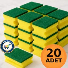 Nistabolje 20 Adet Klasik Bulaşık Süngeri EKONOMİK Oluklu Brite Sünger Temizlik