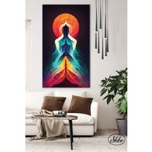 Şehber Tekli Dikey Kanvas Tablo Sürrealist Yaşam Enerjisi Dekoratif Kanvas Duvar Tablosu