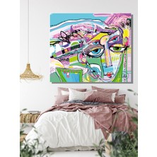 Şehber Tekli, Yatay, Kanvas, Dekoratif, Duvar, Tablosu , Soyut, Ilüstrasyon, Dijital Boyama Insan Yüzü,