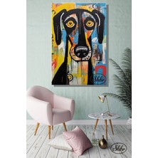 Şehber Tekli, Dikey, Kanvas, Dekoratif, Duvar, Tablosu , Köpek Illüstrasyon,