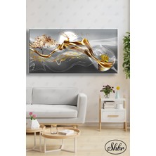 Şehber Tekli Yatay Dekoratif Kanvas Tablo Salon Yatak Odası Kafe Ofis Altın Geyik Illüstrasyon