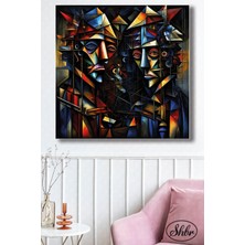 Şehber Tekli Kare Kanvas Duvar Tablosu Salon Yatak Odası Kafe Mutfak Ofis Kübizm Erkekler Illüstrasyon