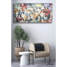 Şehber Tekli Yatay Kanvas Duvar Tablosu Salon Yatak Odası Kafe Ofis Sulu Boya Efekt Kalabalık Insanlar