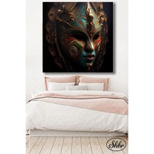 Şehber Tekli Kare Kanvas Duvar Tablosu Salon Yatak Odası Kafe Ofis Dijital Sanat Karnaval Maskesi
