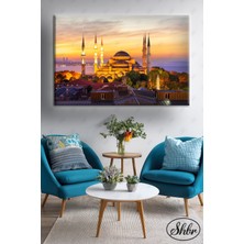 Şehber Tekli Yatay Dekoratif Kanvas Tablo Salon Yatak Odası Kafe Ofis Sultan Ahmet Cami