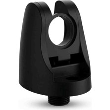 Emka Duvar Tipi Mat Siyah Duş Başlığı Tutacağı - Hareketli Mafsallı Banyo Başlık Askısı - Vidalı Montaj