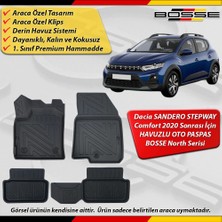 Dacia Sandero Stepway Paspas Comfort Araca Özel 2020 ve Sonrası Derin Havuzlu Paspas Bosse North Serisi