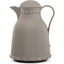 Mustran 1 Lt Isı Yalıtımlı Çay ve Soğuk Su Termosu Soft Gri (12 Saat Sıcak Tutar& Içi Camdır)