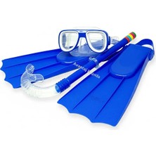 Mustran Çocuk 3'lü Deniz-Havuz Set Palet Maske Şnorkel Dalış Seti Pvc 24-29 Numara Ayarlanabilir Kayışlı