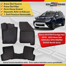 Dacia Duster 4x2 Paspas Araca Özel Prestige Paket 2018-2022 Derin Havuzlu Paspas Bosse North Serisi