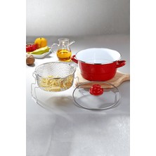 Bonera Emaye 18 cm Tencere - Kırmızı