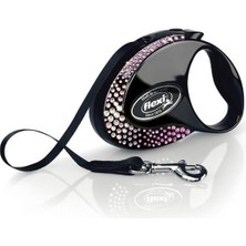 Flexi Glam Splash Crystal S Beden Siyah 3mt Şerit Tasma