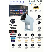 Wanbo Cube 1 Mini Projektör (Wi-Fi ve Bluetooth Özellikli)——light Blue