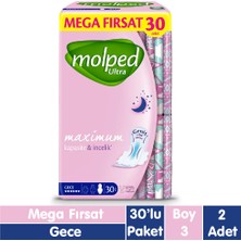 Molped Anatomik Gece Ped Mega Fırsat 30X2 60 Adet