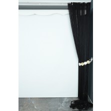 Akça Tekstil Ip Perde Ince Zincir Antrasit Renk 300 x 280 cm