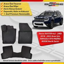 Dacia Duster 4x2 Paspas Araca Özel 2018-2022 Derin Havuzlu Paspas Bosse North Serisi