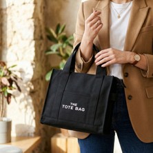 Hediye Bahçesi Siyah Kanvas Yumuşak Kol Çantası The Tote Bag