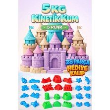 Kinetic Sand 5 kg Kinetik Kum 5 Renk ve 28 Adet Kum Kalıbı - Eğitici ve Öğretici Oyun Kumu Seti