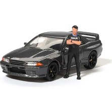 Aylina Mey Ithalat® 1/64 Nissan Skyline Gt-R (R32)GUNMETAL W/ Matsuda Figure Tsugio Matsuda Collection