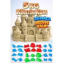Kinetic Sand 5 kg Kinetik Kum ve 28 Parça Kum Kalıbı Hediye - Eğitici ve Öğretici Oyun Kumu