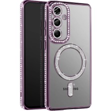 Aylina Mey Ithalat®  Samsung Galaxy A57 5g Joke Simli Magneticsafe Kılıf - Derin Mor