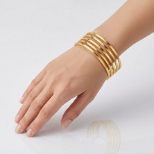 Gekas Kuyumculuk 925 Ayar 5 Adet Gümüş Altın Kaplama 7 Gram Ajda Bilezik