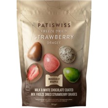 Patiswiss Sütlü ve Beyaz Çikolata Kaplı Karışık Çilek Draje, 150G