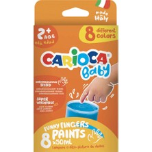 Carioca Bebek Parmak Boyası 8 Renk 8 x 50 ml Süper Yıkanabilir 2+ Yaş