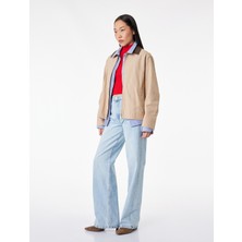 Koton Yüksek Bel Düz Paça Cepli Pamuklu Denim Pantolon - Straight Fit Jeans