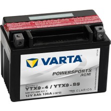 Varta YTX9-BS Motosiklet Aküsü 12V 8 Ah Kapasite YTX9-4 Modeli Yüksek Performans