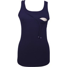 Luvmabelly Maternity 1501_1530 Pamuklu Lohusa Emzirme Atleti Pratik Kullanım için Lacivert